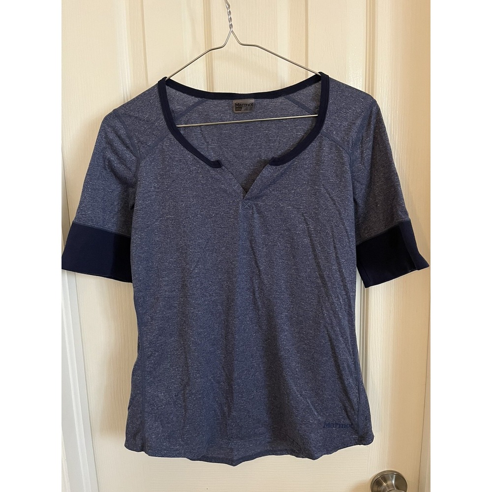 Marmot Womens  Blue Cynthia Banded Sleeve T-Shirt Size Small UPF 20